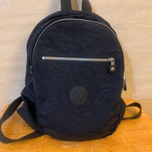 Kipling Seoul Compact Navy Blue Backpack with Durable Textile
